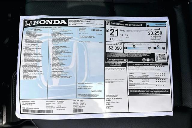 2026 Honda Ridgeline RTL