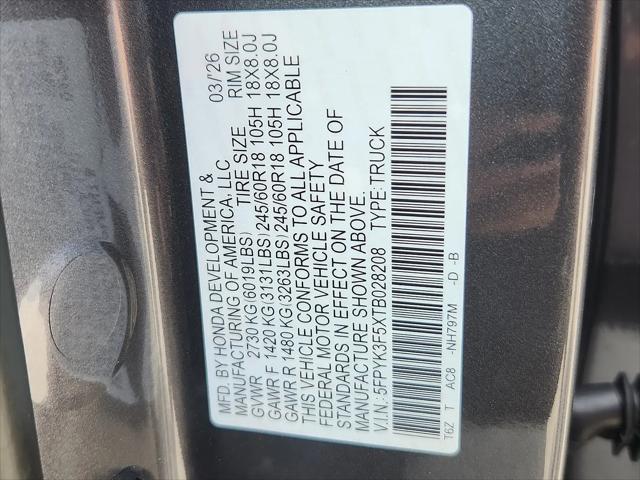 2026 Honda Ridgeline RTL
