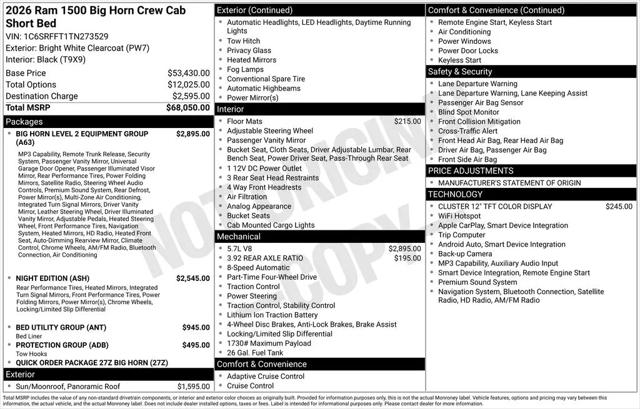 2026 Ram 1500 Big Horn Crew Cab 4x4 57 Box