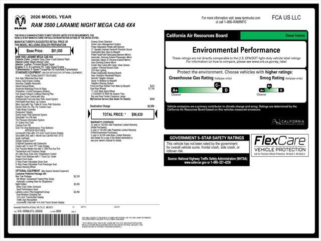 2026 Ram 3500 Laramie Mega Cab 4x4 6'4" Box