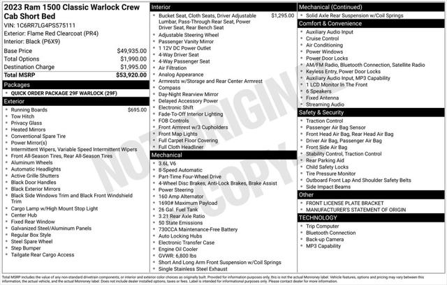 2023 Ram 1500 Classic Warlock Crew Cab 4x4 5'7" Box