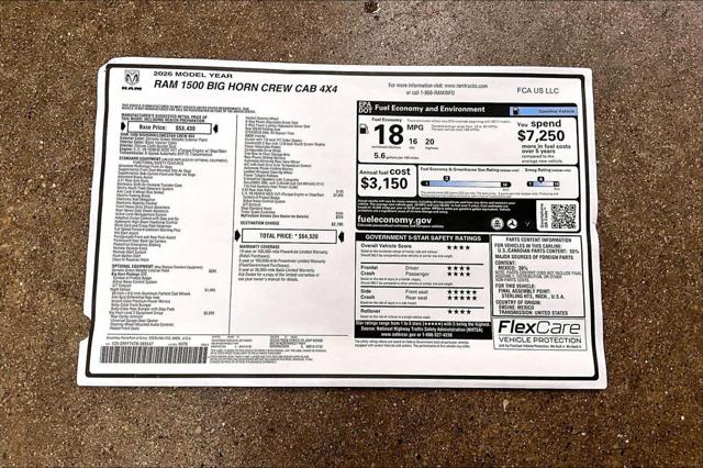 2026 Ram 1500 Big Horn Crew Cab 4x4 5'7" Box