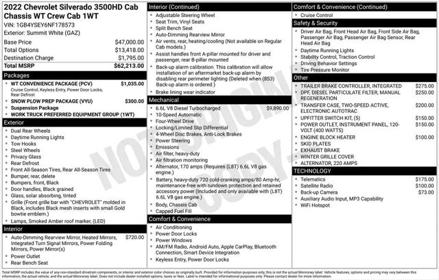 2022 Chevrolet Silverado 3500HD Work Truck