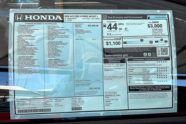 2026 Honda Accord Sedan Sport-L
