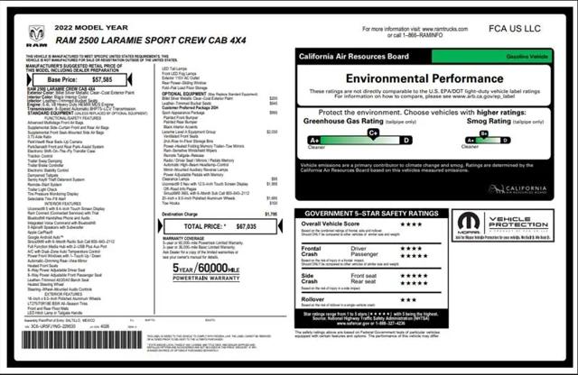 2022 Ram 2500 Laramie Crew Cab 4x4 6'4" Box