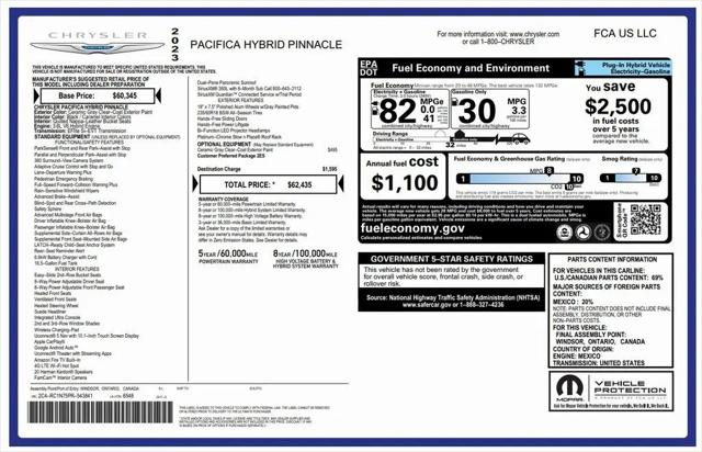 2023 Chrysler Pacifica Hybrid Pinnacle