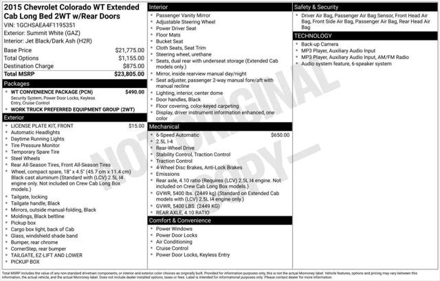 2015 Chevrolet Colorado WT for sale in Greensboro, NC