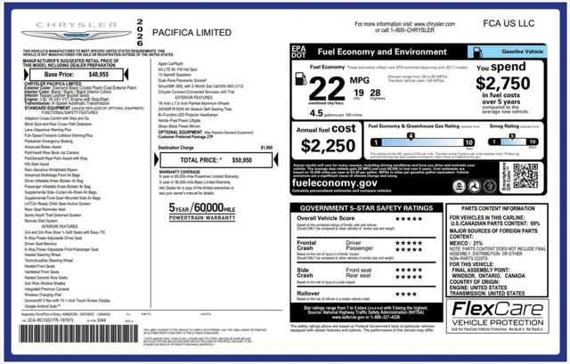 2026 Chrysler Pacifica Limited