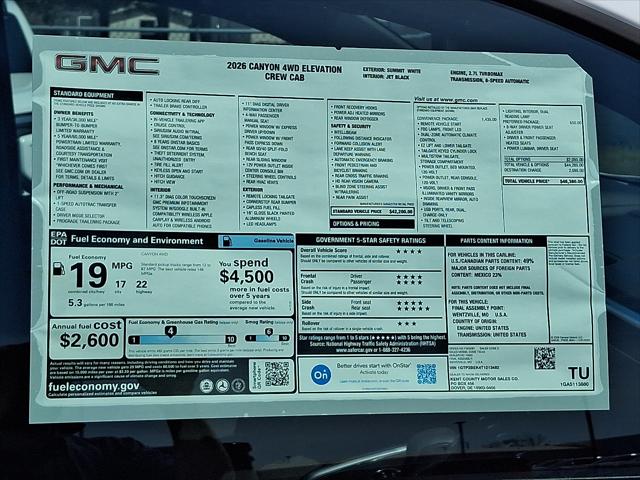 2026 GMC Canyon Elevation, 4WD