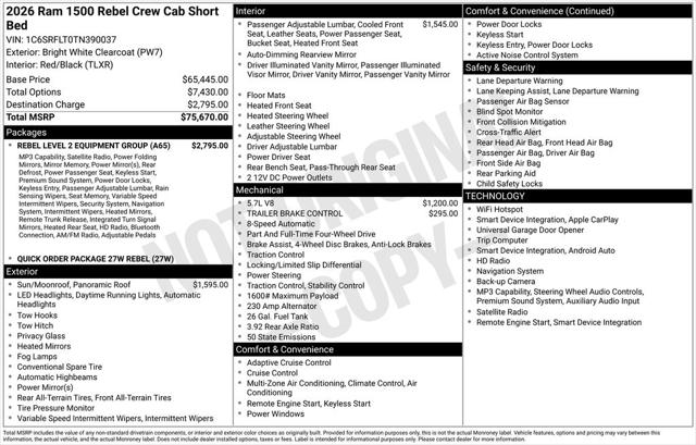 2026 Ram 1500 Rebel Crew Cab 4x4 57 Box
