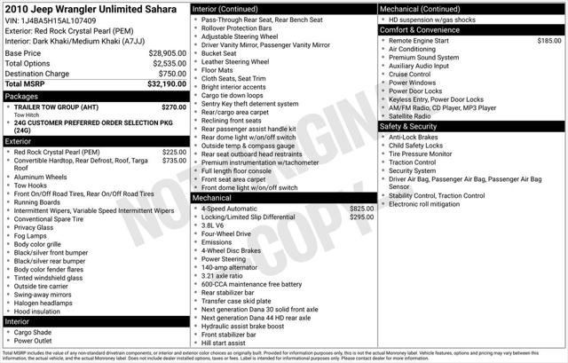 2010 Jeep Wrangler Unlimited Sahara