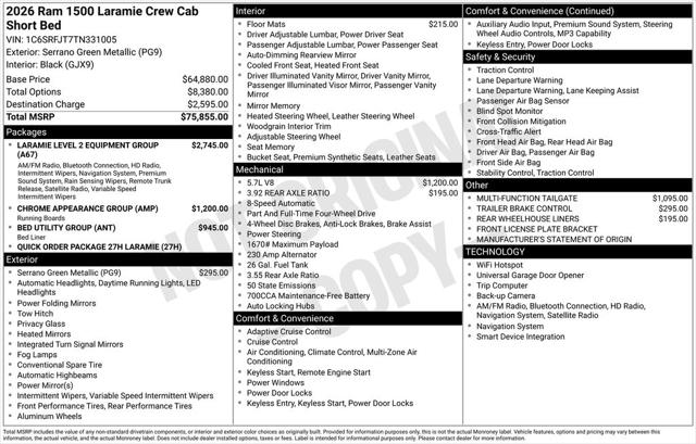 2026 Ram 1500 Laramie Crew Cab 4x4 5'7" Box