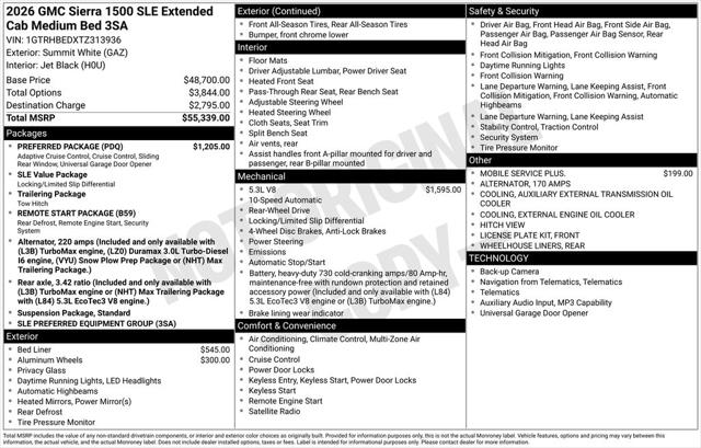 2026 GMC Sierra 1500 Double Cab, Standard Bed, SLE, RWD