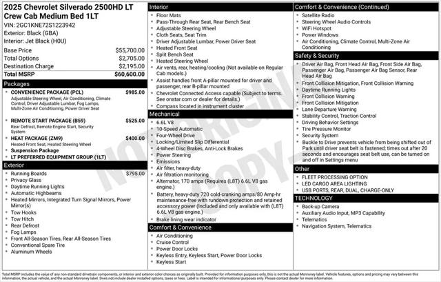 2025 Chevrolet Silverado 2500HD 4WD Crew Cab Standard Bed LT