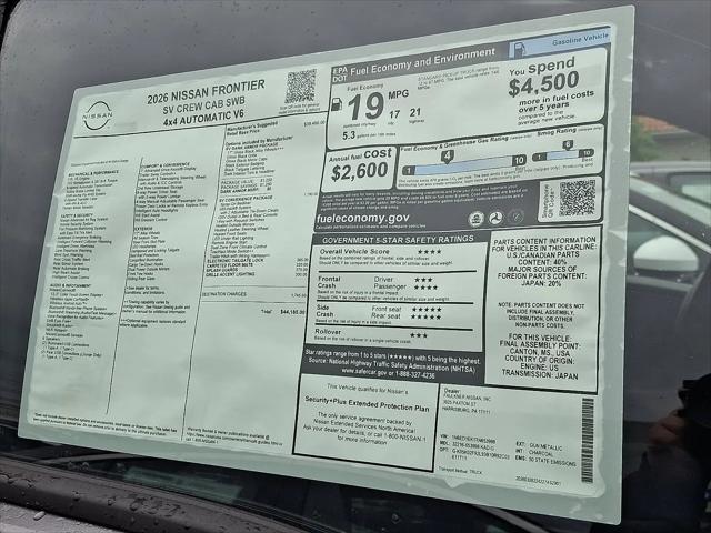 2026 Nissan Frontier Crew Cab SV 4x4