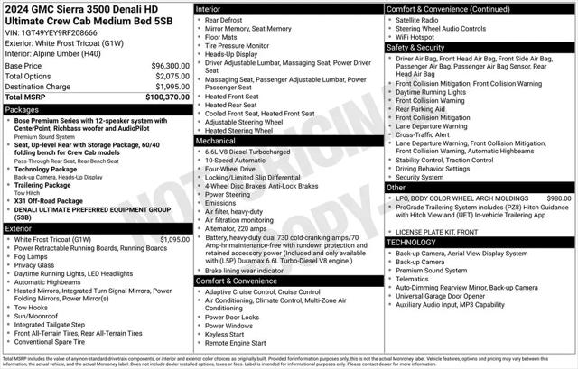 2024 GMC Sierra 3500HD 4WD Crew Cab Standard Bed Denali Ultimate