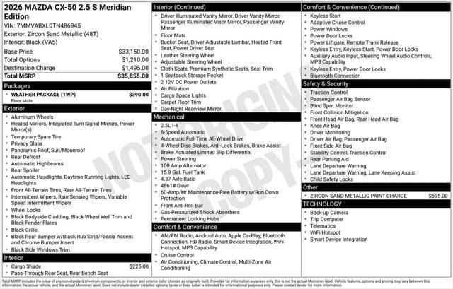 2026 Mazda CX-50 2.5 S Meridian Edition