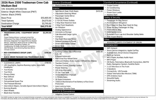 2026 Ram 2500 Tradesman Crew Cab 4x4 64 Box