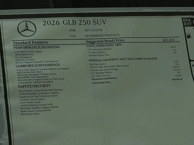 2026 Mercedes-Benz GLB GLB 250