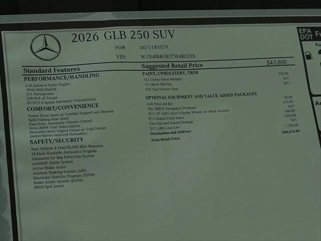 2026 Mercedes-Benz GLB GLB 250
