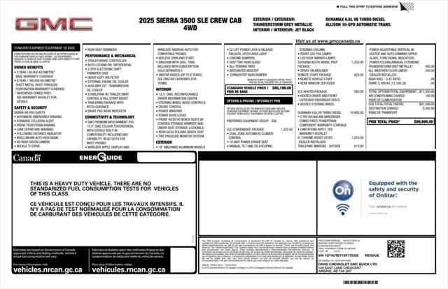 2025 GMC Sierra 3500HD Crew Cab, Standard Bed, SLE, 4WD