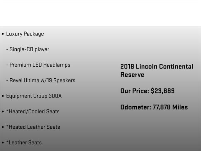 2018 Lincoln Continental Reserve