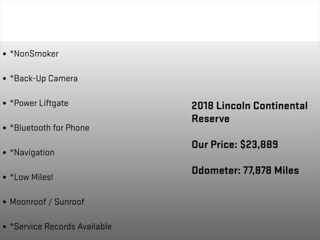 2018 Lincoln Continental Reserve