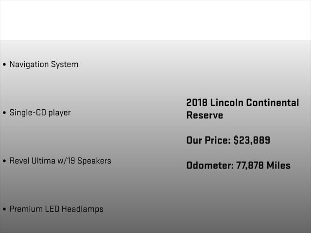 2018 Lincoln Continental Reserve