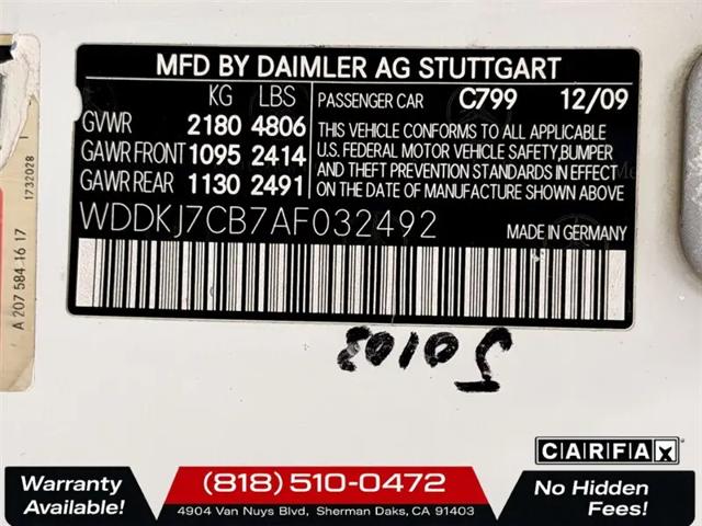 2010 Mercedes-Benz E-CLASS E 550 E 550