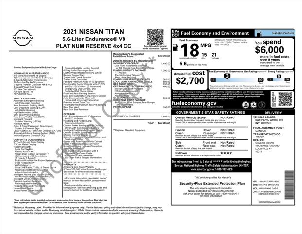2021 Nissan Titan Crew Cab Platinum Reserve 4x4