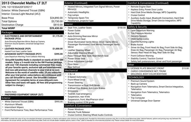 2013 Chevrolet Malibu 2LT
