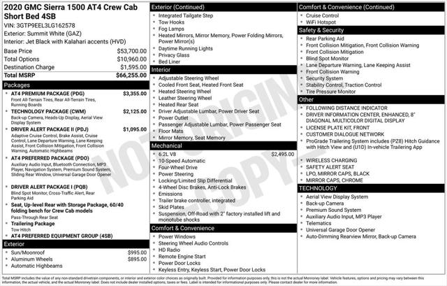 2020 GMC Sierra 1500 4WD Crew Cab Short Box AT4
