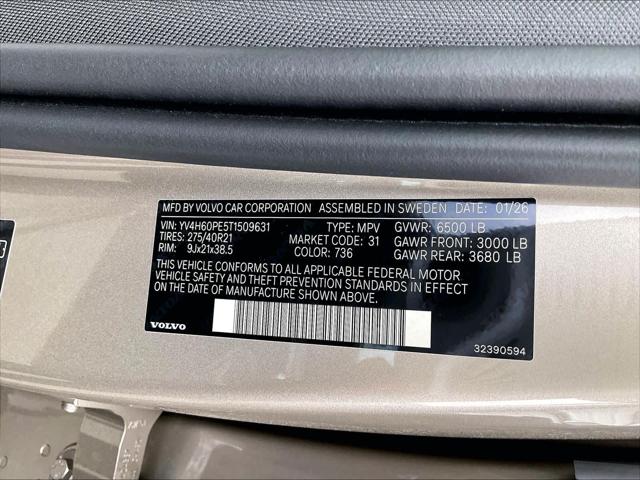 2026 Volvo XC90 Plug-In Hybrid Plus, T8 AWD, Electric/Gasoline, Bright, 7 Seats