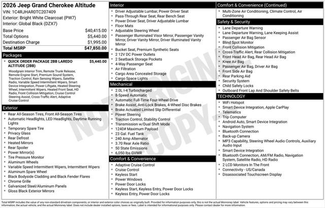 2026 Jeep Grand Cherokee Altitude 4x4