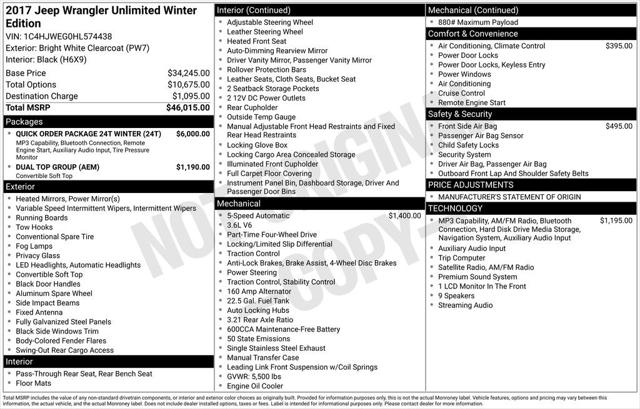 2017 Jeep Wrangler Unlimited Winter 4x4