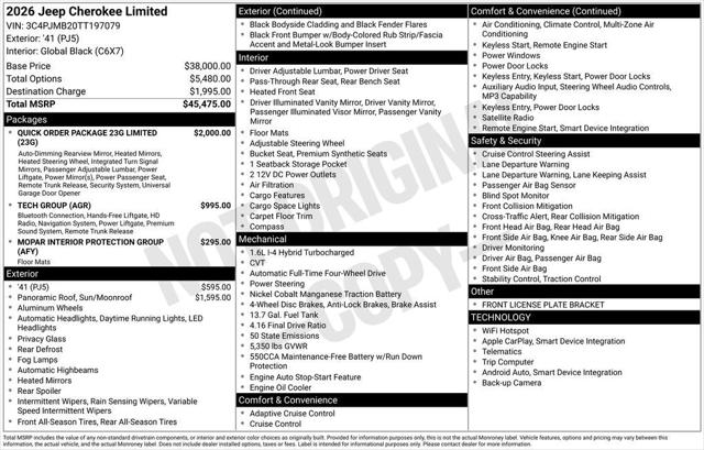 2026 Jeep Cherokee Limited 4x4