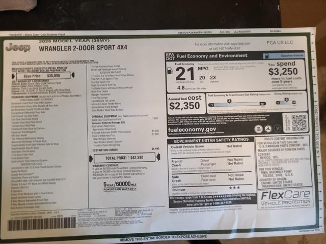 2026 Jeep Wrangler 2-Door Sport 4x4