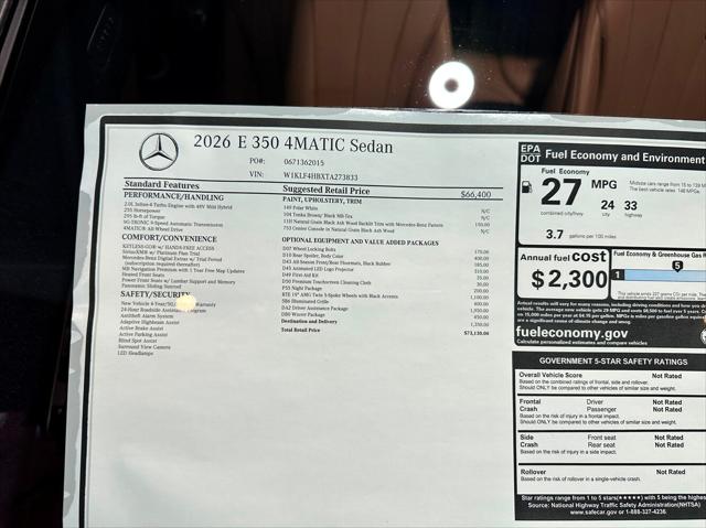 2026 Mercedes-Benz E 350 E 350 4MATIC AMG Line