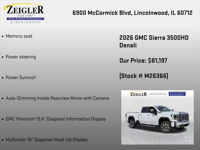 2026 GMC Sierra 3500HD Crew Cab, Long Bed, Denali, 4WD