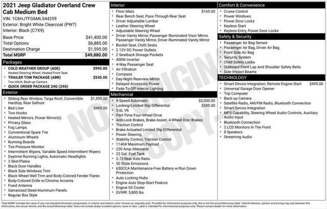 2021 Jeep Gladiator Overland 4x4