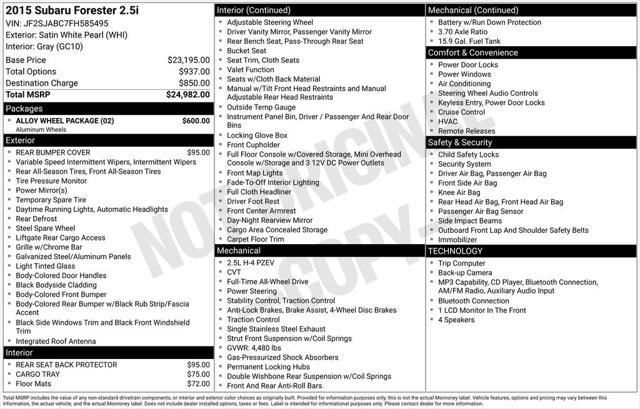 2015 Subaru Forester 2.5i