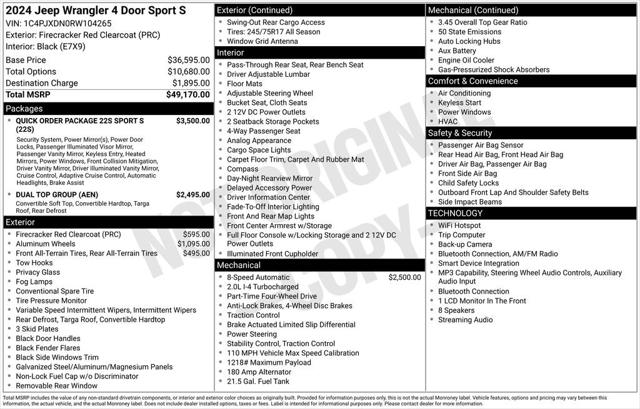 2024 Jeep Wrangler 4-Door Sport S 4x4