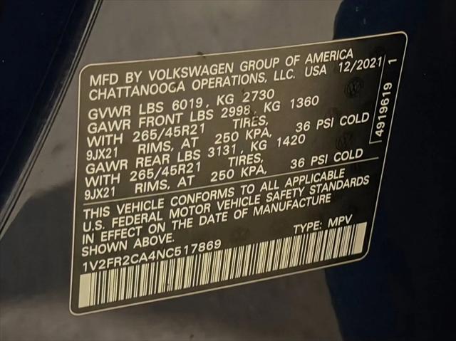 2022 Volkswagen Atlas 3.6L V6 SEL Premium R-Line