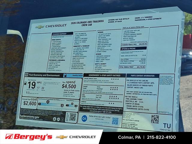 2026 Chevrolet Colorado Trail Boss, 4WD