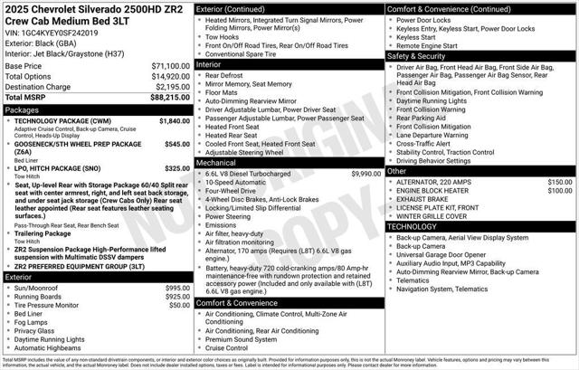 2025 Chevrolet Silverado 2500HD 4WD Crew Cab Standard Bed ZR2