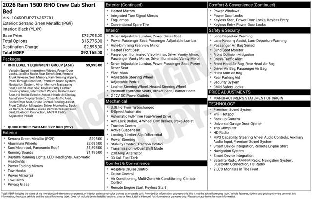 2026 Ram 1500 RHO Crew Cab 4x4 57 Box
