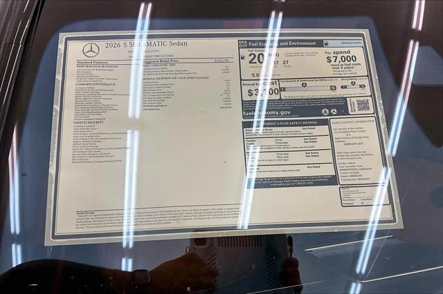 2026 Mercedes-Benz S 580 4MATIC