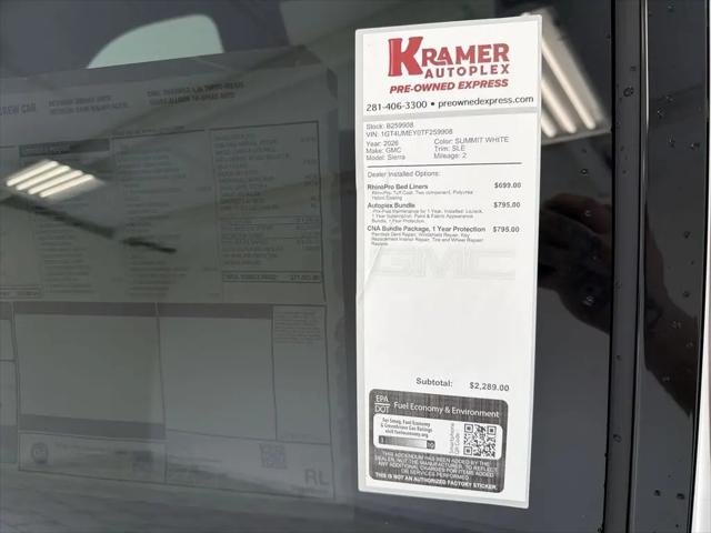 2026 GMC Sierra 2500HD Crew Cab, Standard Bed, SLE, 4WD