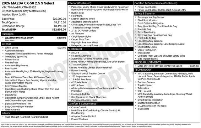 2026 Mazda CX-50 2.5 S Select