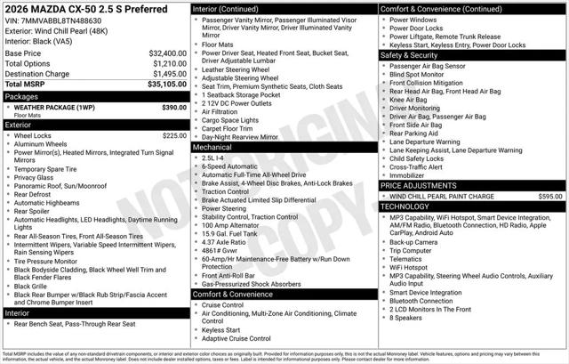 2026 Mazda CX-50 2.5 S Preferred